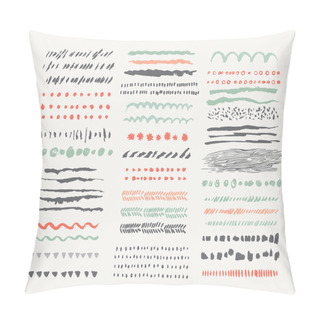 Personality  Hand Drawn Vector Line Borders And Dividers Collection Pillow Covers