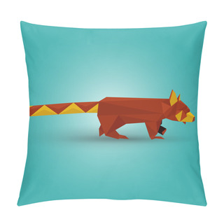 Personality  Vector Illustration Of Origami Red Panda. Pillow Covers