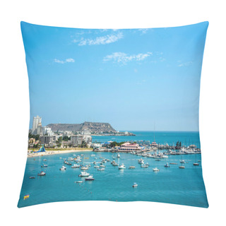 Personality  Salinas Beach With Apartment Buildings And Yacht Club In Ecuador Pillow Covers
