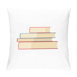 Personality  Four Front Book In Flat Design Style. Vector Learning Symbol Pillow Covers