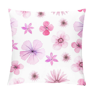 Personality  Seamless Pattern With Pink Watercolor Flowers Pillow Covers