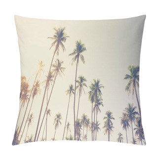 Personality  Coconut Palm Trees At The Island Pillow Covers
