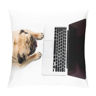 Personality  Pug Dog With Laptop Pillow Covers