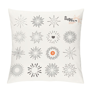 Personality  Set Of Light Rays Vintage Style Elements Pillow Covers