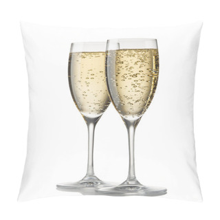Personality  A Glass Of Champagne, Isolated On A White Background. Pillow Covers