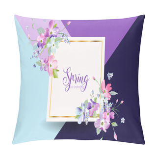 Personality  Floral Spring Graphic Design With Dogwood Blossom Flowers For Fashion, Poster, T-shirt, Banner, Greeting Card, Invitation. Vector Illustration Pillow Covers