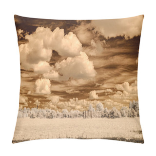Personality  Infrared Camera Image. Open Green Fields Pillow Covers