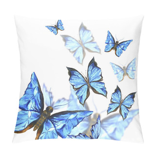 Personality  Watercolor Butterflies On A White Background, Greeting Card Pillow Covers