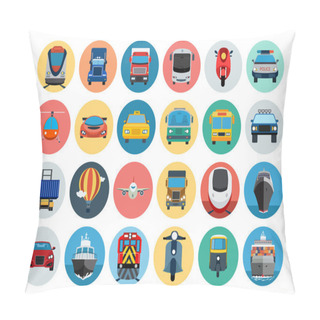 Personality  Flat Transport Icons 1 Pillow Covers