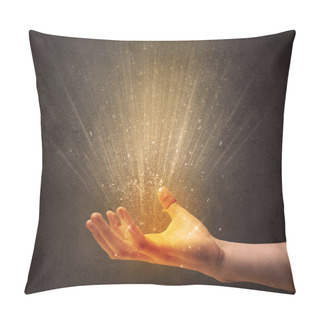 Personality  Hand Holding Yellow Light Pillow Covers