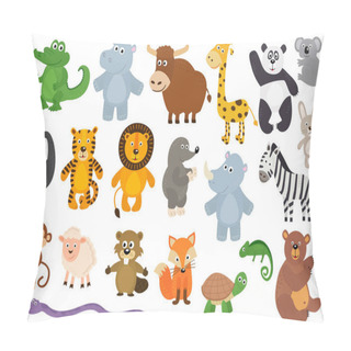 Personality  Set Of Isolated Animals  - Vector Illustration, Eps Pillow Covers