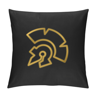 Personality  Antique Indian Piece Of A Museum Gold Plated Metalic Icon Or Logo Vector Pillow Covers