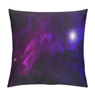 Personality  Purple And Pink Smoke With Glowing Light On Black Background Pillow Covers