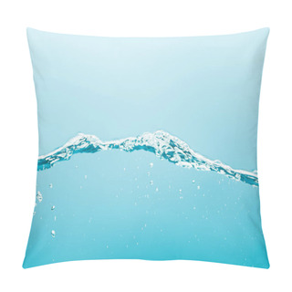 Personality  Pure Water With Splash And Bubbles On Blue Background Pillow Covers