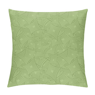 Personality  Green Seamless Curved Shape Pattern Background Pillow Covers