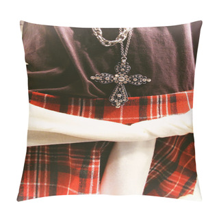 Personality  Red Plaid Skirt Fashion Pillow Covers