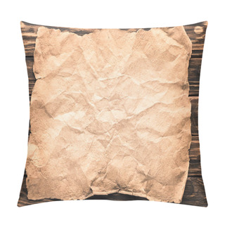 Personality  Top View Of Blank Crumpled Paper On Rustic Wooden Surface Pillow Covers