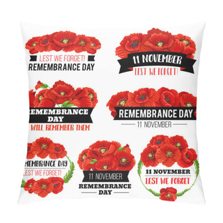 Personality  Red Poppy Flower Symbol For Remembrance Day Design Pillow Covers