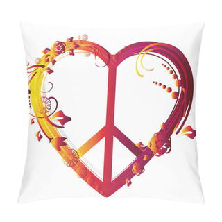 Personality  Heart Peace Symbol Pillow Covers