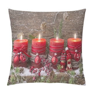Personality  Four Christmas Candle Pillow Covers