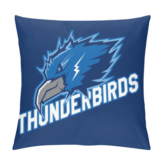 Personality  Modern Professional Logo For Sport Team. Thunder Bird Mascot. Thunderbirds, Vector Symbol On A Dark Background. Pillow Covers