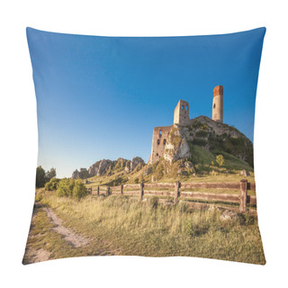 Personality  Castle Wall Ruins,Olsztyn Castle In Jura Region Pillow Covers