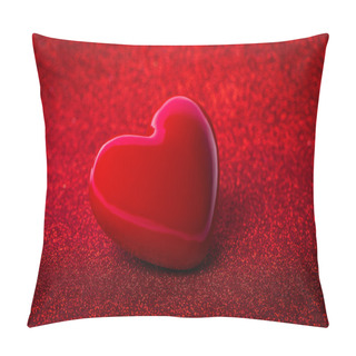 Personality  The Red Heart Shape On Red Abstract Light Glitter Background In  Pillow Covers