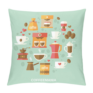 Personality  Coffee Flat Circle Pillow Covers