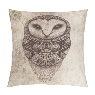 Personality  Owl On A Gray Background Pillow Covers