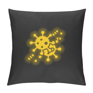 Personality  Bacteria Yellow Glowing Neon Icon Pillow Covers