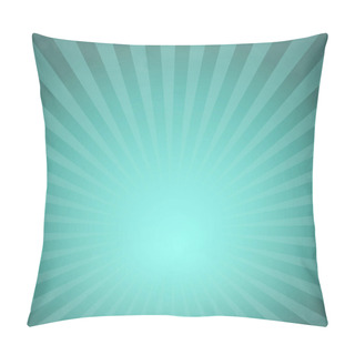 Personality  Sunburst Green Rays Pattern. Radial Sunburst Ray Background Vector Illustration Pillow Covers