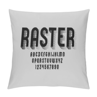 Personality  3d Black Font, Trendy Graphic Alphabet, Modern Letters And Numbers With Halftone Effect, Vector Illustration 10EPS Pillow Covers