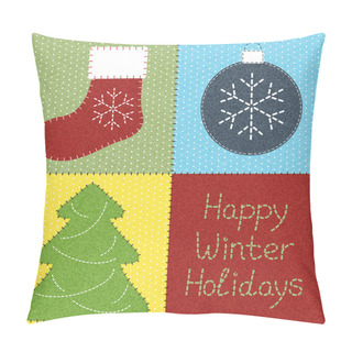 Personality  Patchwork With Christmas Motifs. Pillow Covers