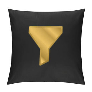 Personality  Big Funnel Gold Plated Metalic Icon Or Logo Vector Pillow Covers