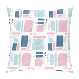 Personality  Hand Drawn Geometric Pattern In Soft Pastel Colors. Abstract Geometric Background Pillow Covers