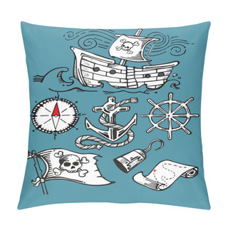 Personality  Pirates Items Hand Drawn Pillow Covers