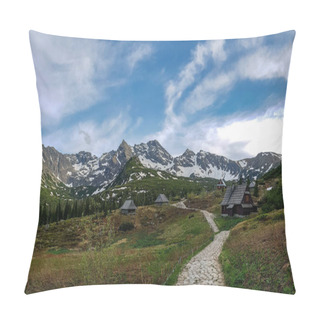 Personality  Small Tiny Wooden Houses In Tatra Mountains Under The Spring Sun, Tatras, Poland, Europe Pillow Covers