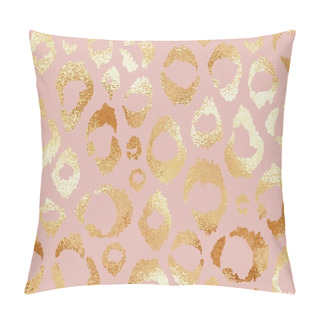 Personality  Leopard Skin. Rose Gold. Imitation Gold Texture. Vector Background Pillow Covers