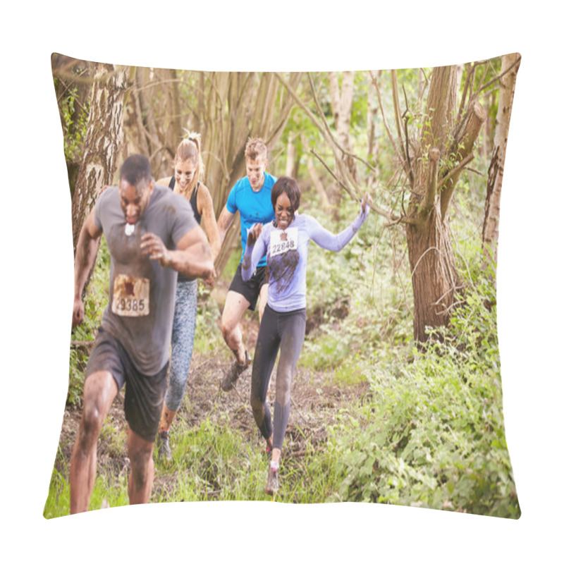 Personality  Competitors Running In A Forest Pillow Covers