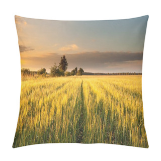 Personality  Sunset Over Grain Field Pillow Covers