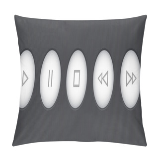 Personality  Round Media-player Button. Vector Illustration Pillow Covers