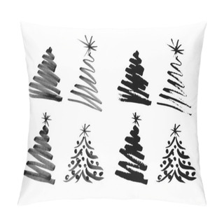 Personality  Hand Sketch Christmas Tree Pillow Covers