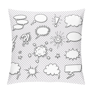Personality  Comic Speech Bubbles And Elements Vector Set Pillow Covers