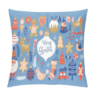 Personality  Christmas Holiday Element Set For Graphic And Web Design Pillow Covers