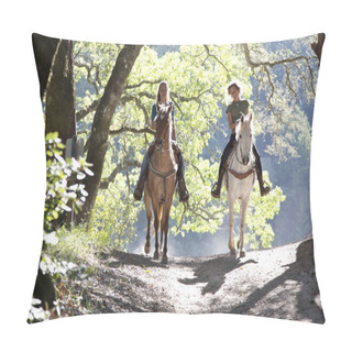 Personality  Horseback Riders On The Trail Pillow Covers