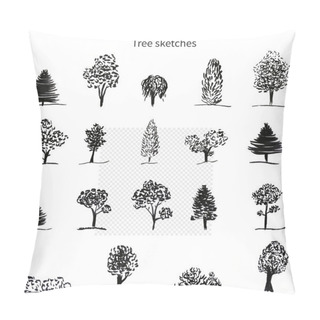 Personality  Trees Sketch Set Pillow Covers
