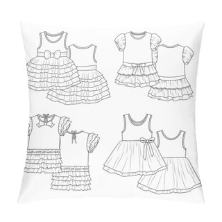 Personality  Kids Dresses. Sketch Pillow Covers