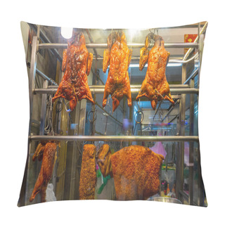 Personality  Roasted Duck In A Counter Display Case. Pillow Covers