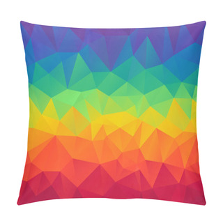 Personality  Vector Abstract Irregular Polygon Background - Triangle Low Poly Pattern - Full Spectrum Multi Color Horizontal Rainbow - Red, Orange, Yellow, Green, Blue, Purple Pillow Covers