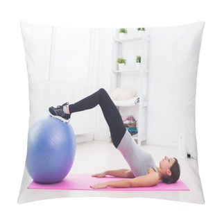 Personality  Sporty Woman Doing Pilates Pillow Covers